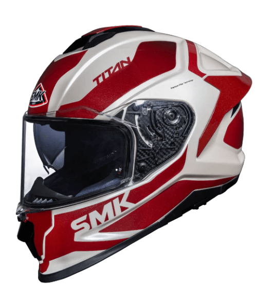 SMK Titan Arok GL131 White Red Helmet