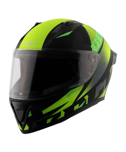 Vega Bolt Macho Dull Black Neon Yellow Helmet