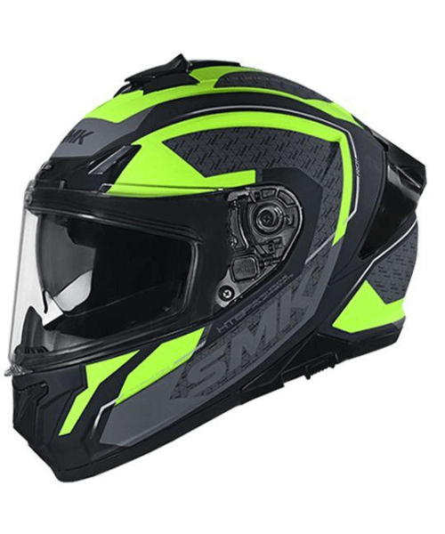 SMK Typhoon RD1 GL246 Gloss Black Hi Viz Helmet (D Ring)