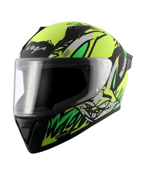 Vega Bolt Bunny Dull Black Neon Yellow Helmet