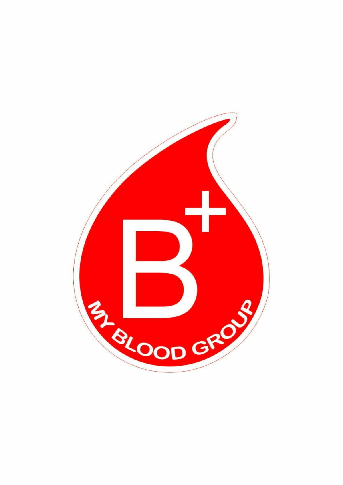 B  Blood Group Sticker