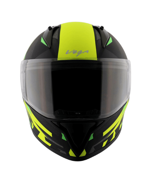 Vega Bolt Macho Dull Black Neon Yellow Helmet