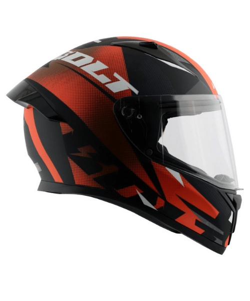 Vega Bolt Macho Dull Black Orange Helmet