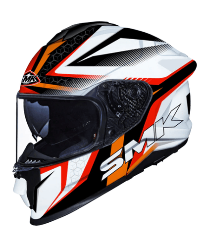 SMK Titan Slick GL123 Black White Orange Helmet