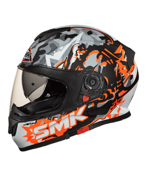 SMK Twister Attack MA276 Grey Orange Helmet