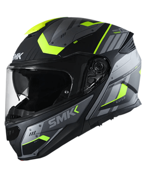 SMK Gullwing Tekker MA264 Black Grey Yellow Matt Helmet