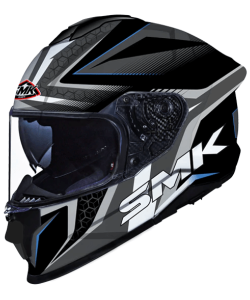 SMK Titan Slick GL265 Grey White Helmet