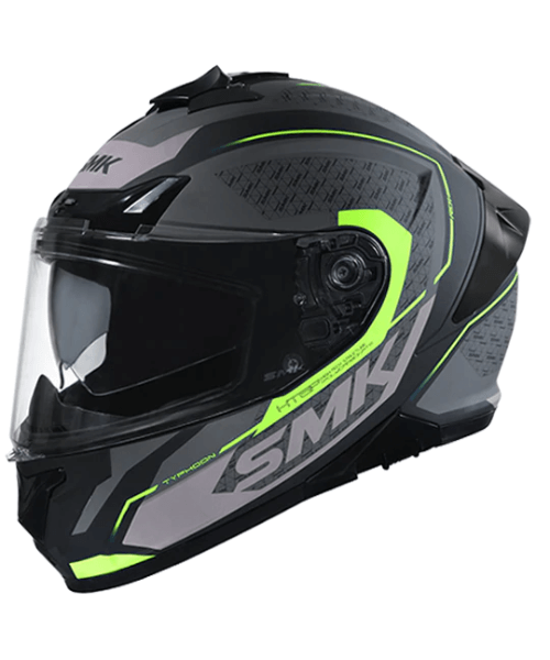 SMK Typhoon Aegis MA264 Grey Yellow Helmet