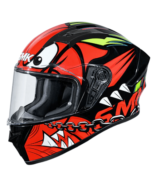 SMK Stellar Monster MA231 Matt Black Red Helmet
