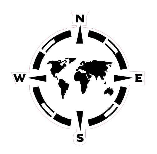 Compass World Map Sticker
