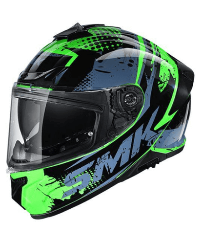 SMK Typhoon Grunge D Ring GL826 Black Green Helmet