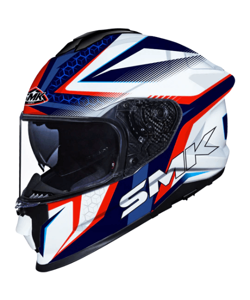 SMK Titan Slick GL153 White Blue Red Helmet