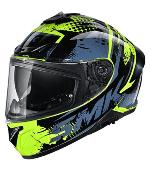 SMK Typhoon Grunge MA426 Matt Black Yellow Helmet