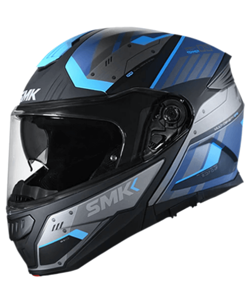 SMK Gullwing Tekker GL265 Black Grey Blue Gloss Helmet