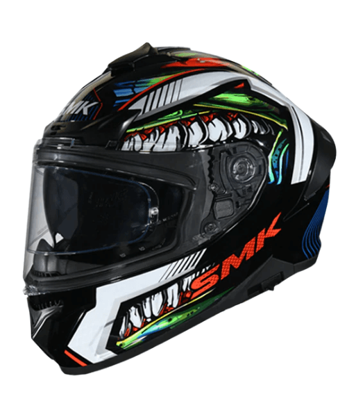 SMK Typhoon Raptor GL213 White Blue Green Helmet