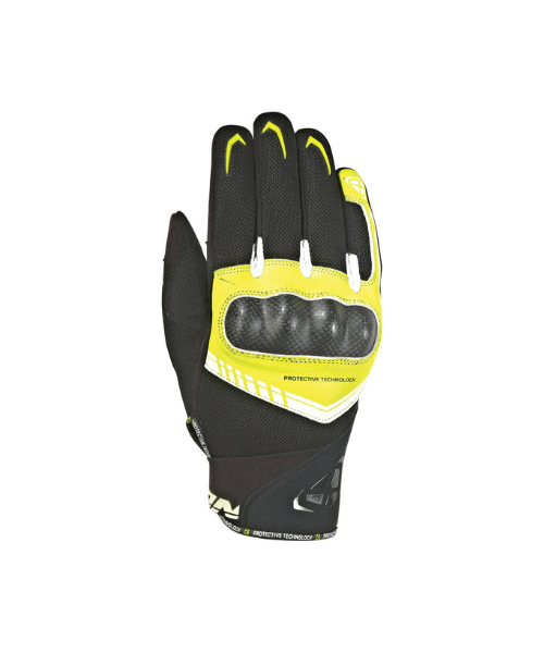 Ixon RS Loop 2 MS Text Riding Gloves - Black Bright Yellow White