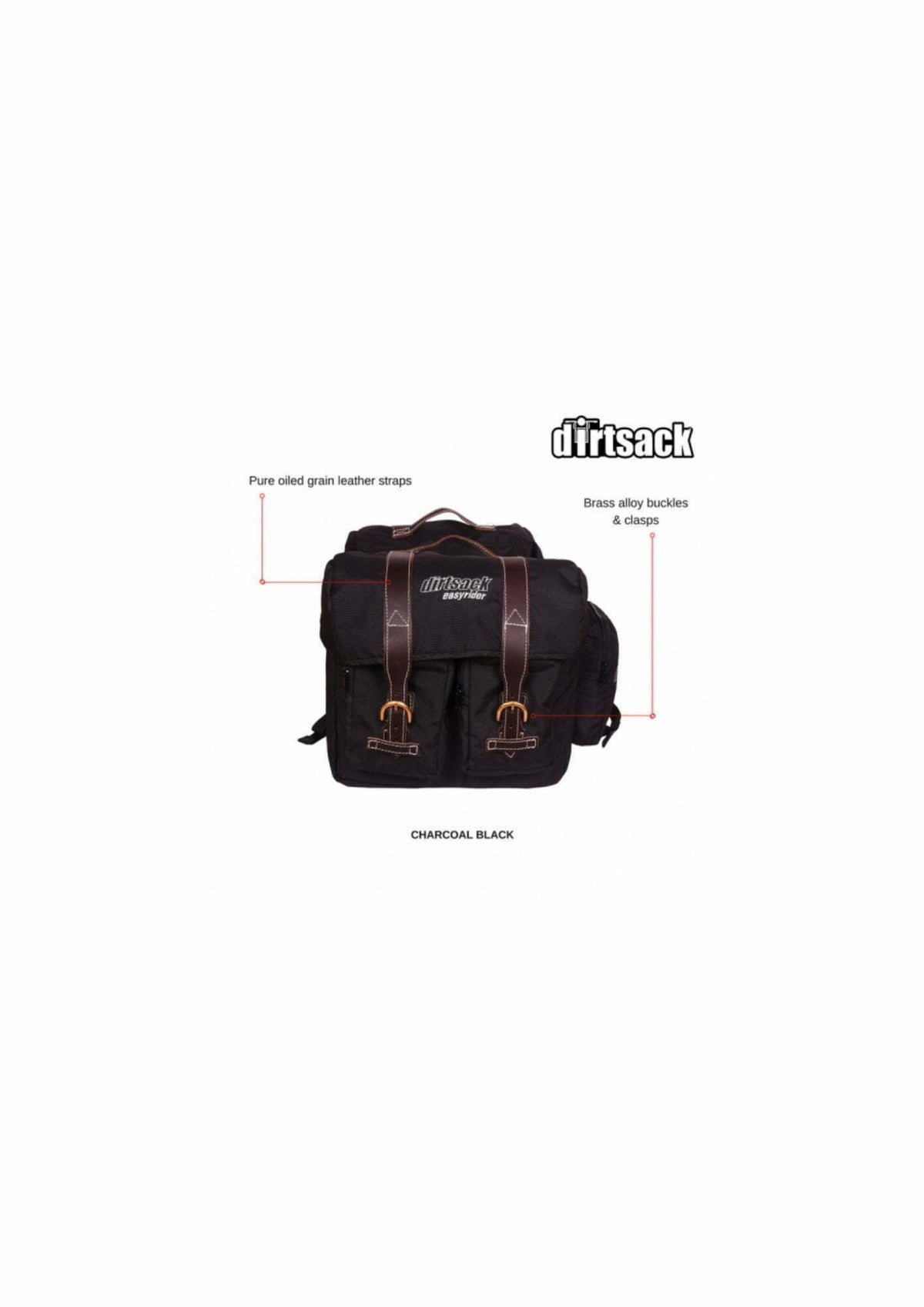 Dirtsack Long Ranger Easy Rider Saddle Bag - Black