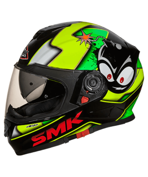 SMK Twister Cartoon GL241 Black Green Helmet