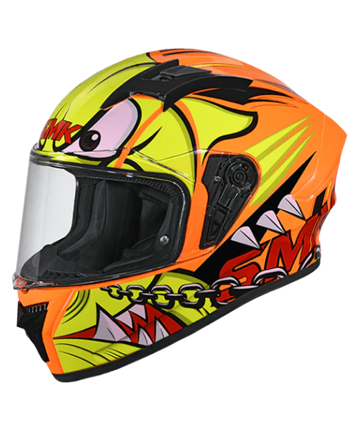 SMK Stellar Monster GL743 Yellow Orange Helmet