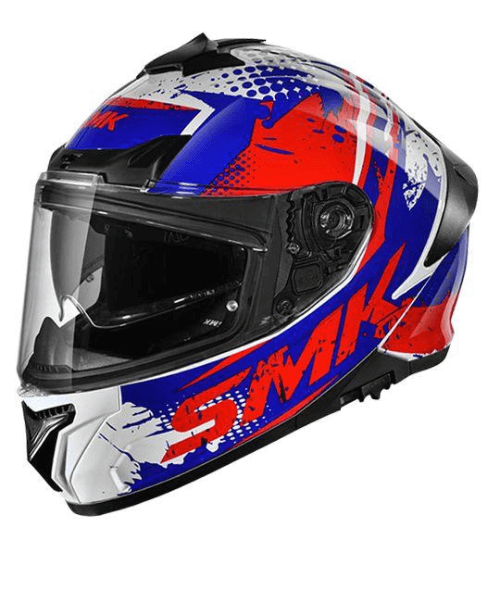 SMK Typhoon Grunge D Ring GL153 Blue White Red Helmet