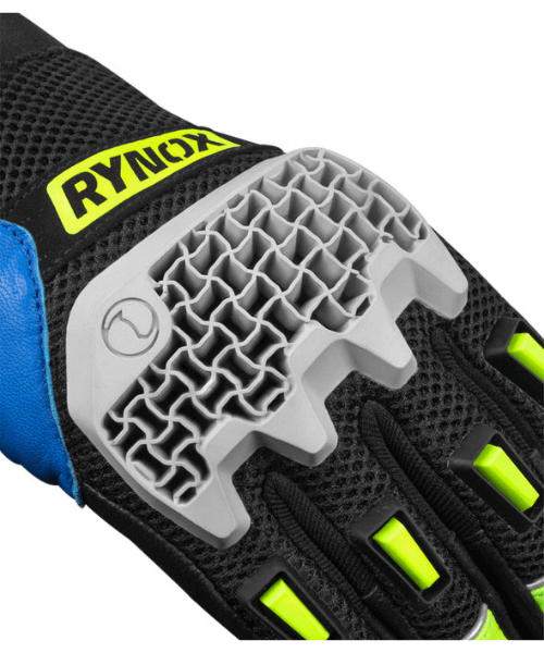 Rynox Gravel Dualsport Riding Gloves Hi-Viz Green Blue