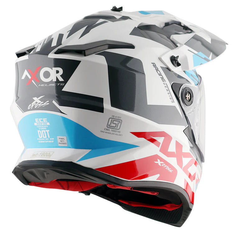Axor X-cross X1 Dual Visor Helmet - White Red